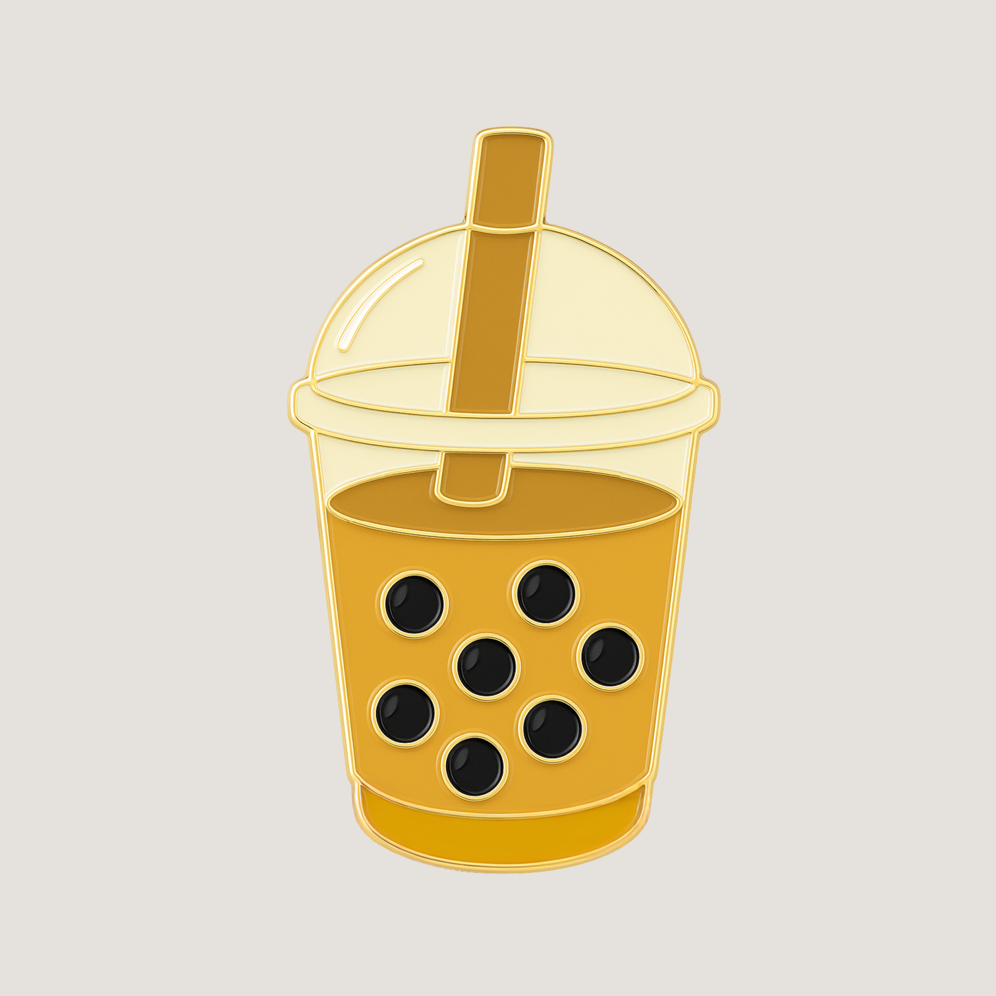 Golf ball marker shaped as a boba bubble tea cup with 3D raised boba pearls details - CHIP PUTTY