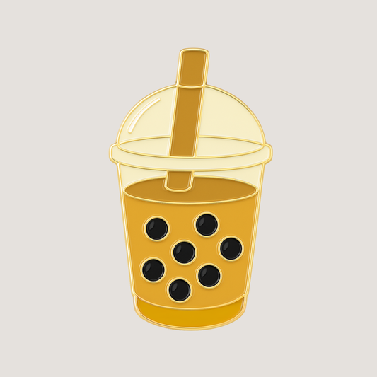 Golf ball marker shaped as a boba bubble tea cup with 3D raised boba pearls details - CHIP PUTTY