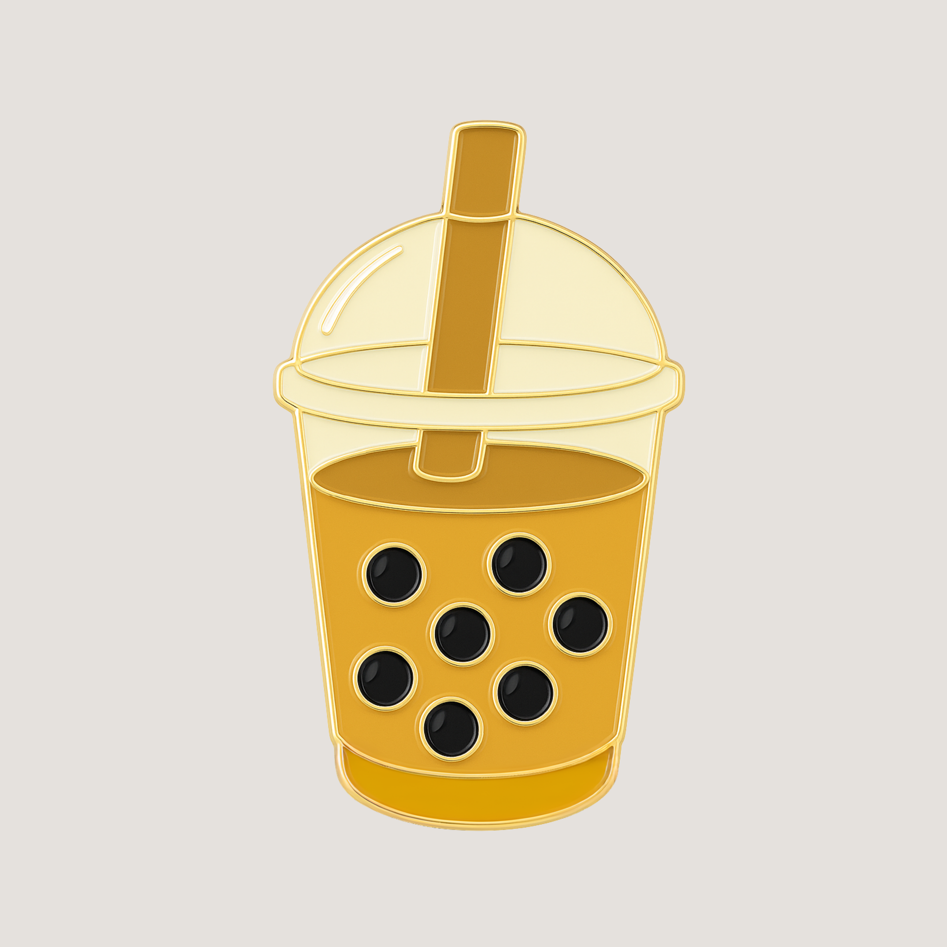 Golf ball marker shaped as a boba bubble tea cup with 3D raised boba pearls details - CHIP PUTTY GOLF