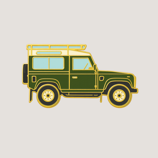 Green and gold vintage-style vehicle shaped golf ball marker - CHIP PUTTY GOLF